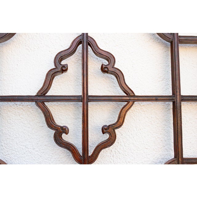 Wood Set of 2, 19th Century Cloud Medallion Windows For Sale - Image 7 of 11