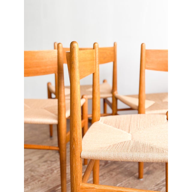 Beige Mid-Century CH36 Dining Chairs in Oak with New Danish Cord by Hans J. Wegner, Carl Hansen & Søn, Denmark, 1960s, Set of 6 For Sale - Image 8 of 18