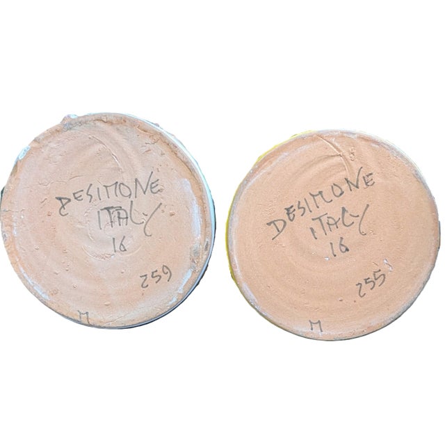 Orange 1980s Desimone Italian Ceramic King and Queen Candle Holders For Sale - Image 8 of 8