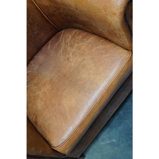 Vintage Dutch Cognac Leather Club Chairs, Set of 2 For Sale - Image 16 of 18