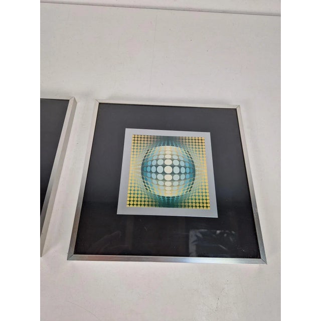 Victor Vasarely, Compositions, 1970s, Gelatin Offset Lithographs, Set of 2 For Sale - Image 7 of 11