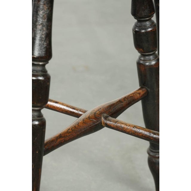 Antique English Windsor Stool, 1800s For Sale - Image 9 of 12