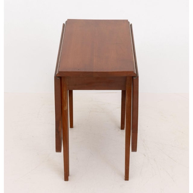 Wood American Mid-Century Modern Diminutive Mahogany Drop-Leaf Table For Sale - Image 7 of 8