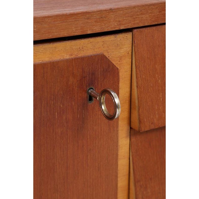 Mid-Century Vintage Teak Bookshelf with 5 Drawers and Door For Sale - Image 13 of 17