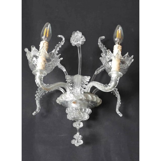 Glass Murano Glass Wall Lamp For Sale - Image 7 of 8
