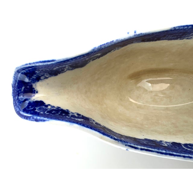 Antique Early 20th Century English Blue & White Gravy Boat by Enoch Burn & John Edwin Leach For Sale In Little Rock - Image 6 of 10