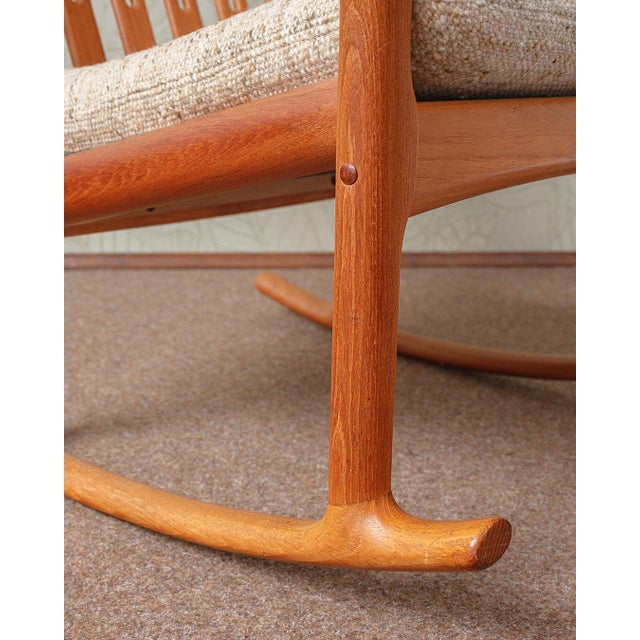 Brown Rocking Chair by Hansa Olsena for Juul Kristensen, 1960s For Sale - Image 8 of 10