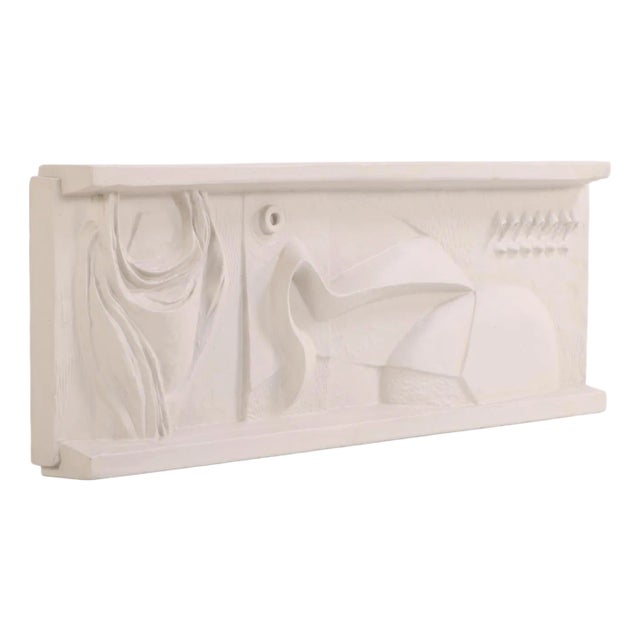 Mid-Century Modern Abstract Bas-Relief Wall Sculpture, C. 1960s. For Sale