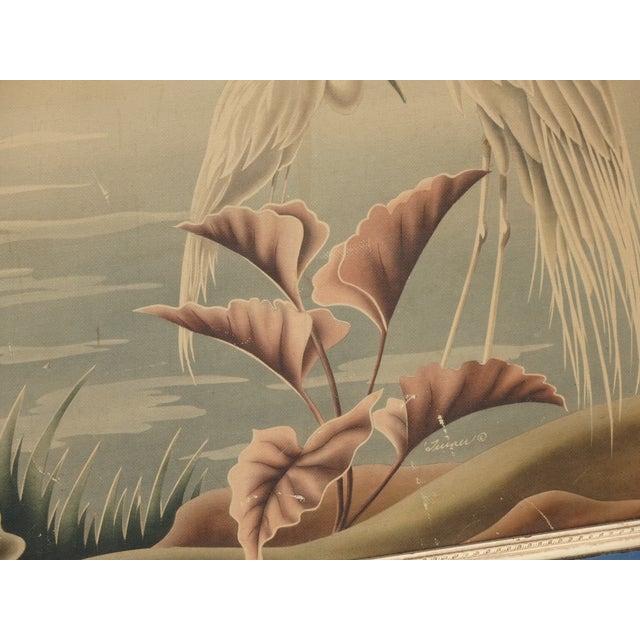 Vintage Mid Century Flamingo Heron Lithograph Picture Print by Turner Mirror 3 For Sale - Image 15 of 16