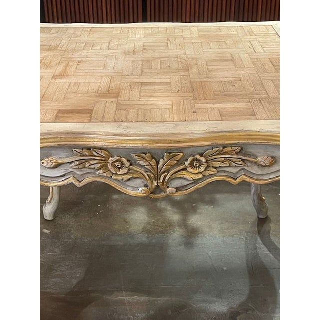 English Vintage Italian Carved and Painted Game Table For Sale - Image 3 of 10