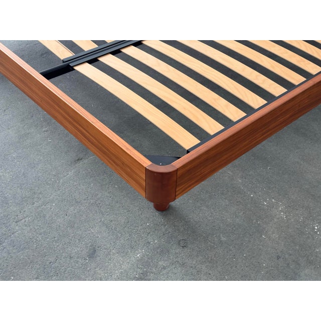 Queen Size Cherry Wood Bed Frame, Vintage For Sale - Image 9 of 12