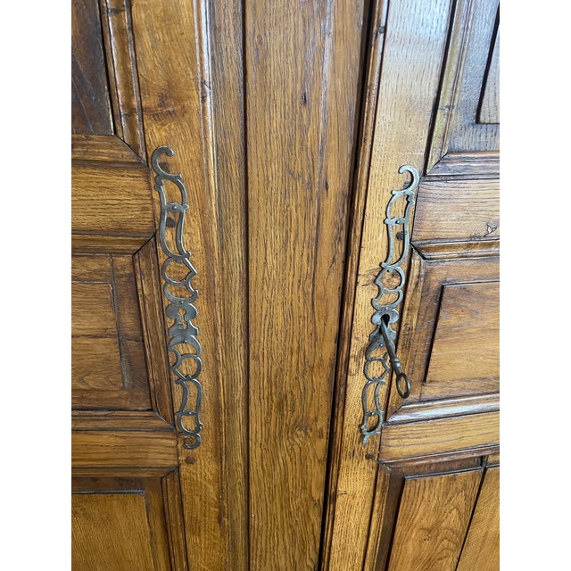 French Provincial Oak Armoire — Normandy Style | Gaines McHale For Sale In Baltimore - Image 6 of 11