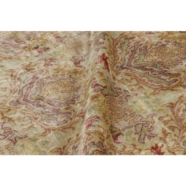 Textile Rug & Kilim’s European Style Rug in Gold With Floral Patterns “Granada” For Sale - Image 7 of 9
