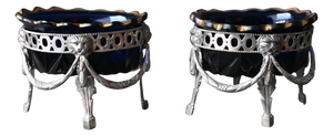 Silver Salt Cellars by Mathieu Gérard, 1800s, Set of 2