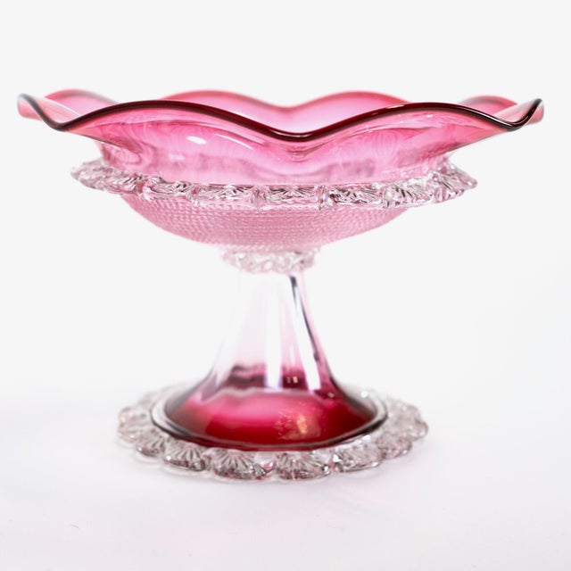Italian 1960s Murano Style Art Glass Pink Candy Bowl For Sale - Image 3 of 11