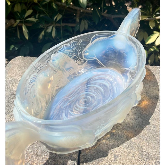 Transparent 1930s Verlys, France Opaline Art Glass Bowl For Sale - Image 8 of 12
