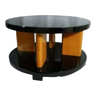 1930s Hollywood Regency Brown Saltman Art Deco Lacquer Coffee Table For Sale