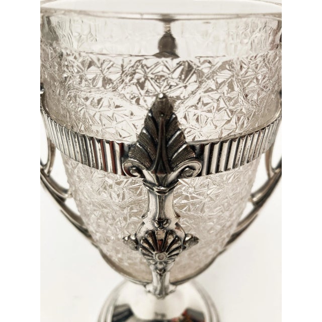 1900 Simpson Hall and Miller Silver-Plate Vase Holder and Crystal Vase For Sale - Image 10 of 12