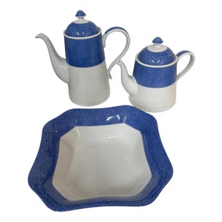 Late 20th Century Spode Vermicelli Coffee, Tea, Serving Bowl, Made in England - Set of 3 For Sale