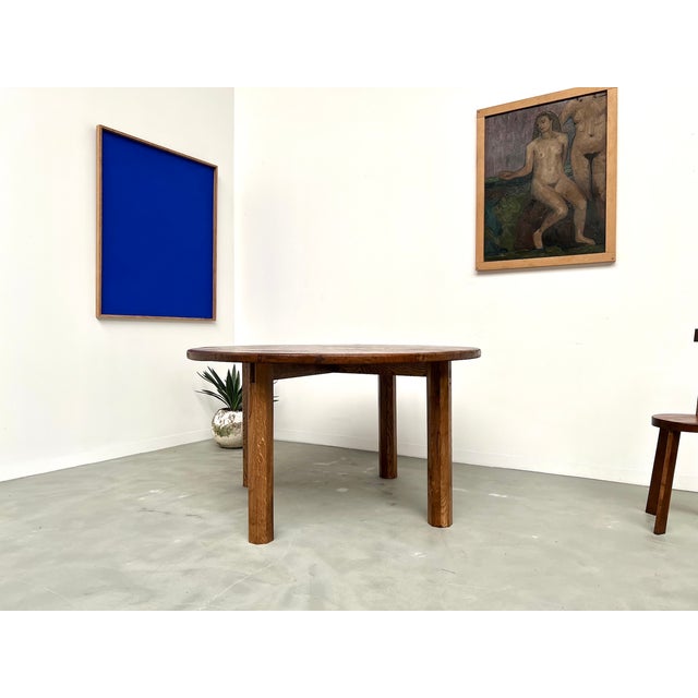 Modern Round Table in Oak 1900s For Sale - Image 3 of 18