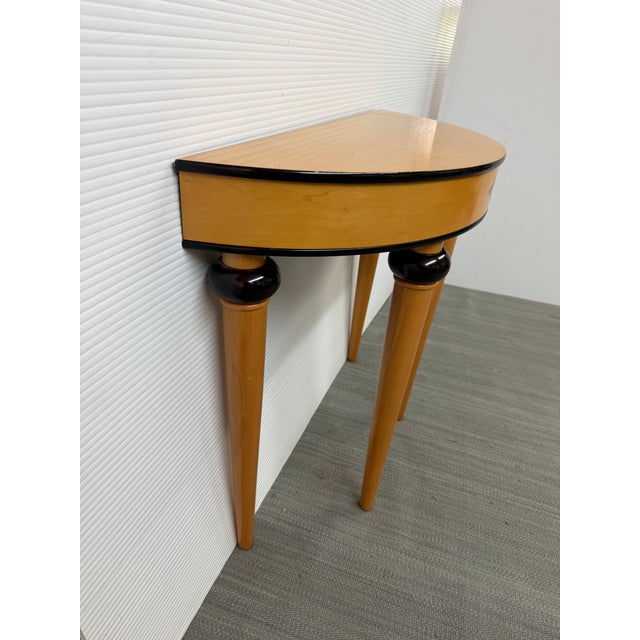 Wood Bombay Company Art Deco Demilune Console Table For Sale - Image 7 of 12