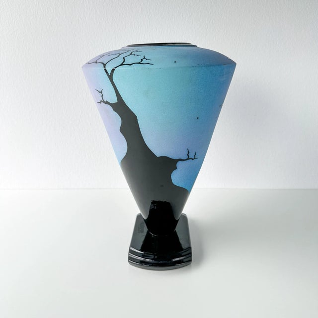 Postmodern Postmodern Lynne Rachel Goldstein Lightening Glazed Vase For Sale - Image 3 of 12