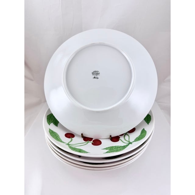 Mid-Century Modern 1970s Richard Ginori Italy Cherries and Blossoms Dinner Plates - Set of 6 For Sale - Image 3 of 4