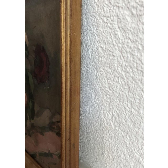 Charles Emile Brunner, Bouquet de roses fanées, 1932, Oil on Canvas, Framed For Sale - Image 7 of 9