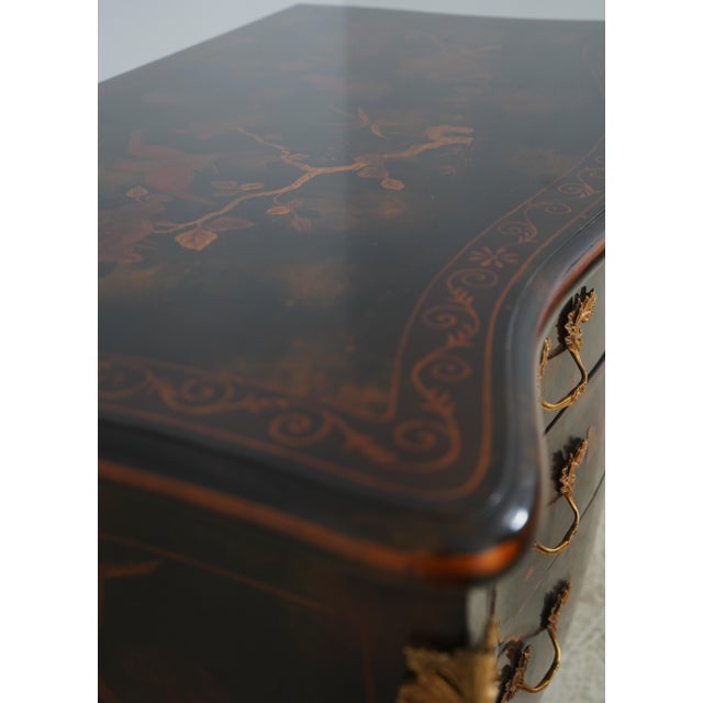 Maitland Smith Chinoiserie Louis XV Style Bombe Commode For Sale - Image 9 of 18