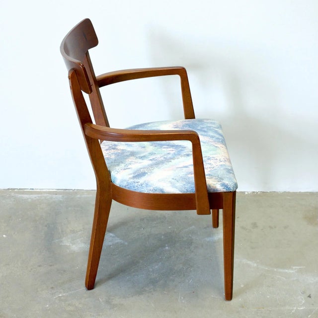 Mid-Century Modern American of Martinsville "Dania Ii" or "Dania 2" Set of 5 Walnut & Rosewood Dining Chairs Designed by Merton Gershun For Sale - Image 3 of 12