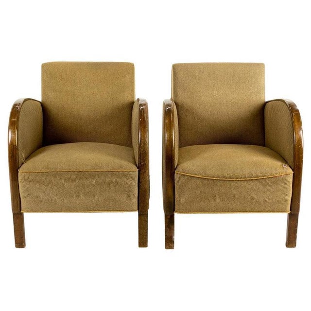 Art Deco Lounge Chairs in Birch, 1920s, Set of 2 For Sale - Image 4 of 4