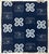 A Japanese woven cotton textile panel with white pattern on indigo background circa 1900-20s (end of Meiji to Tasho...