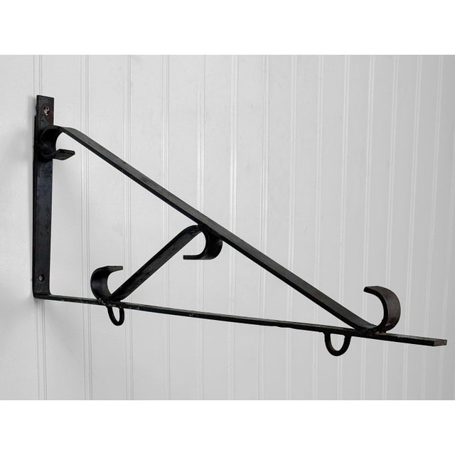Early 20th Century Antique Large Victorian Wrought Iron Hanging Sign / Planter Bracket For Sale - Image 5 of 8