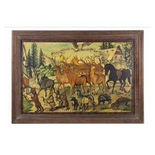 Unknown, Hunter's Funeral, Drawing in Tempera, Early 20th Century For Sale