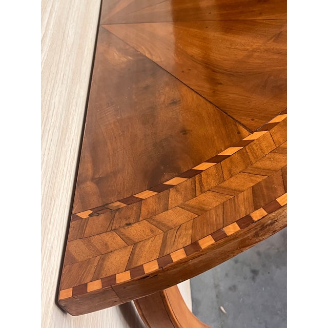 George III Satinwood Console Table With Marquetry Top For Sale - Image 11 of 11