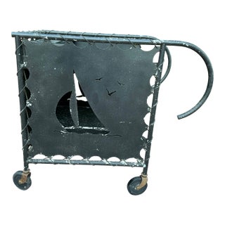Mid-Century Modern Nautically Themed Bar Cart For Sale