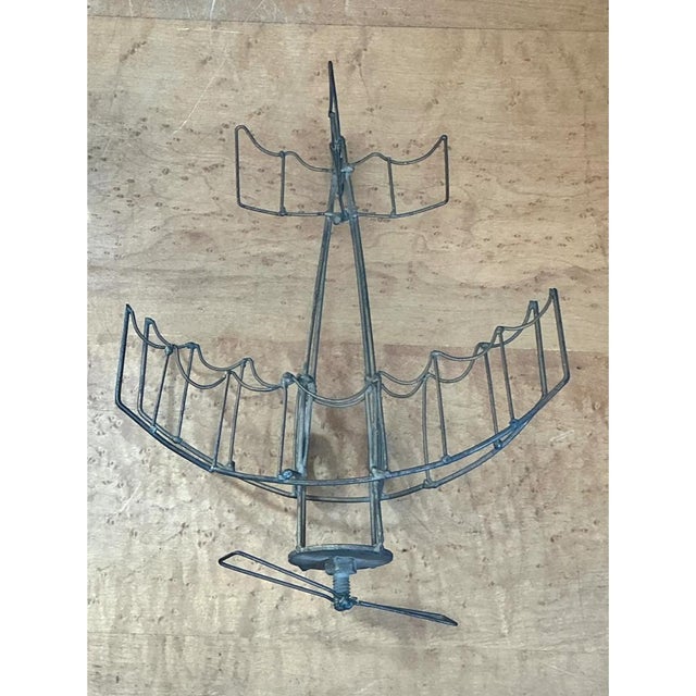 Vintage Metal Wire Airplane Sculpture For Sale - Image 9 of 12