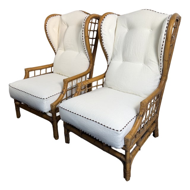 Vintage Bamboo Armchairs, 1990, Set of 2 For Sale