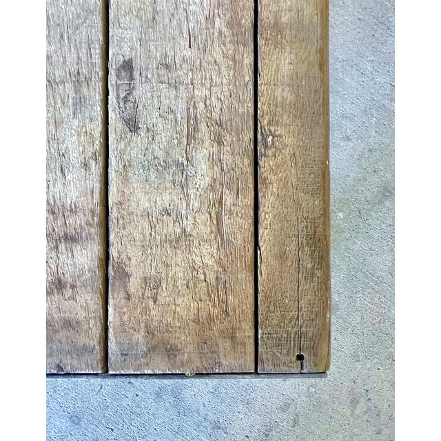 Vintage Rustic Oyster Stick & Wood Plank Coffee Table For Sale - Image 10 of 12