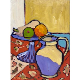 "The Taste of Color" Original Fauvist Tabletop Still Life Oil Painting by Catherine Martzloff For Sale