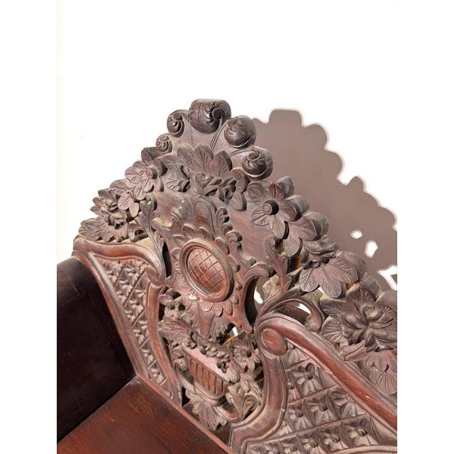 Antique Hand-Carved Colonial Armchair For Sale - Image 4 of 7