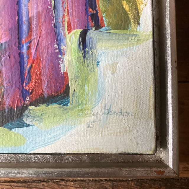 Original 24 x 36 painting on stretched canvas Signed Faintly bottom right Exhibition label on reverse Overall size with...
