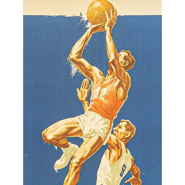 Mid-Century Modern Basketball Poster, 1955 For Sale - Image 3 of 7