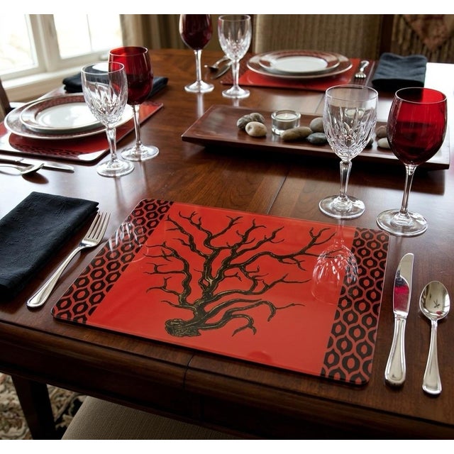 Italian Lacquered Coral-Motif Placemats - Set of 6 For Sale - Image 11 of 11