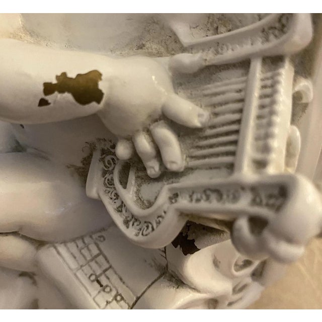 Vintage American Neoclassical Putti Lyre and Flute Bookends, Set of 2 For Sale - Image 9 of 11