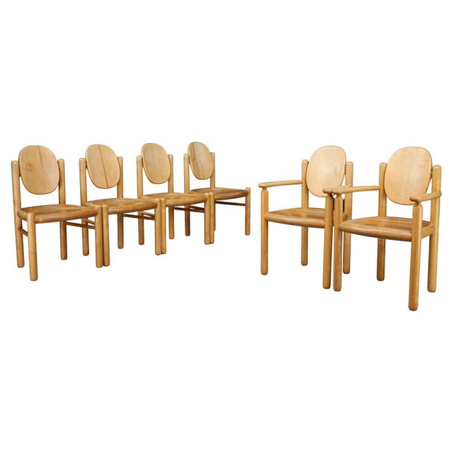 Danish Modern Sculptural Beechwood Dining Chairs attributed to Vamdrup Stolefabrik, 1970, Set of 6 For Sale - Image 13 of 13
