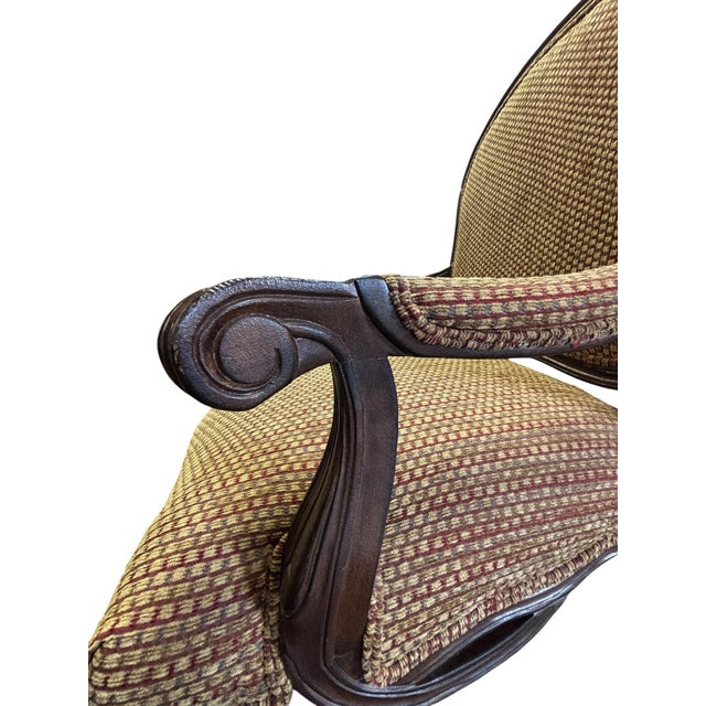 Late 20th Century Vintage Louis XV-Style French Provincial Bassett Arm Chair For Sale - Image 5 of 9