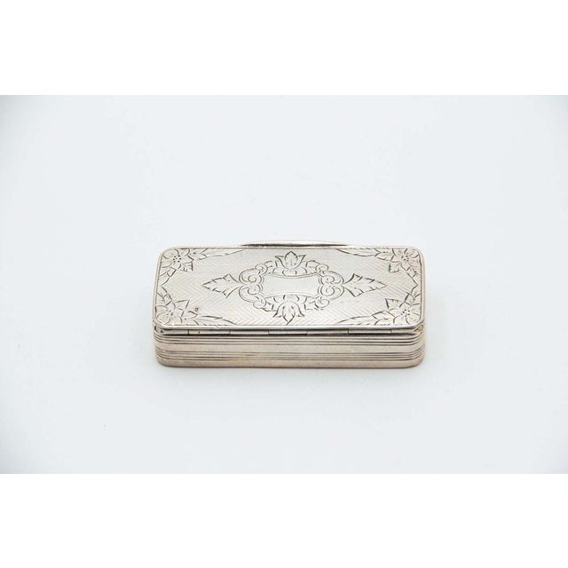 Rectangular Silver Snuff Box For Sale - Image 4 of 5