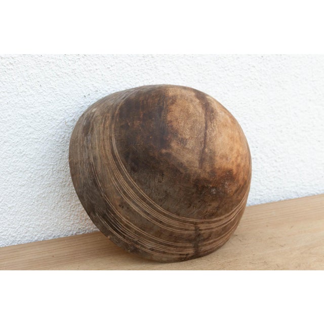 Rounded Wooden Butter Pot From African For Sale In Los Angeles - Image 6 of 8