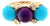 Late 19th Century Victorian 10k Yellow Gold Amethyst, Turquois and Diamond Ring, Size 5.75 For Sale